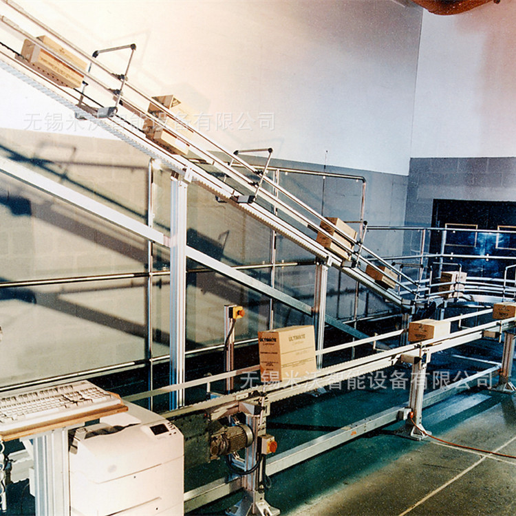 柔性链爬坡夹持输送 高空楼层间输送 转弯输送 物料分拣柔性输送