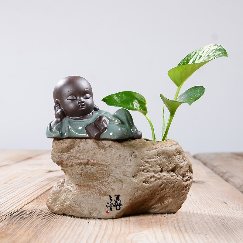 茶宠陶瓷仿石头花瓶摆件茶道配饰客厅插花水培绿萝小清新家居装饰,橡塑材料及制品,塑料盒/塑料箱/塑料柜,淘宝优惠券,粉丝福利购,淘宝优惠卷