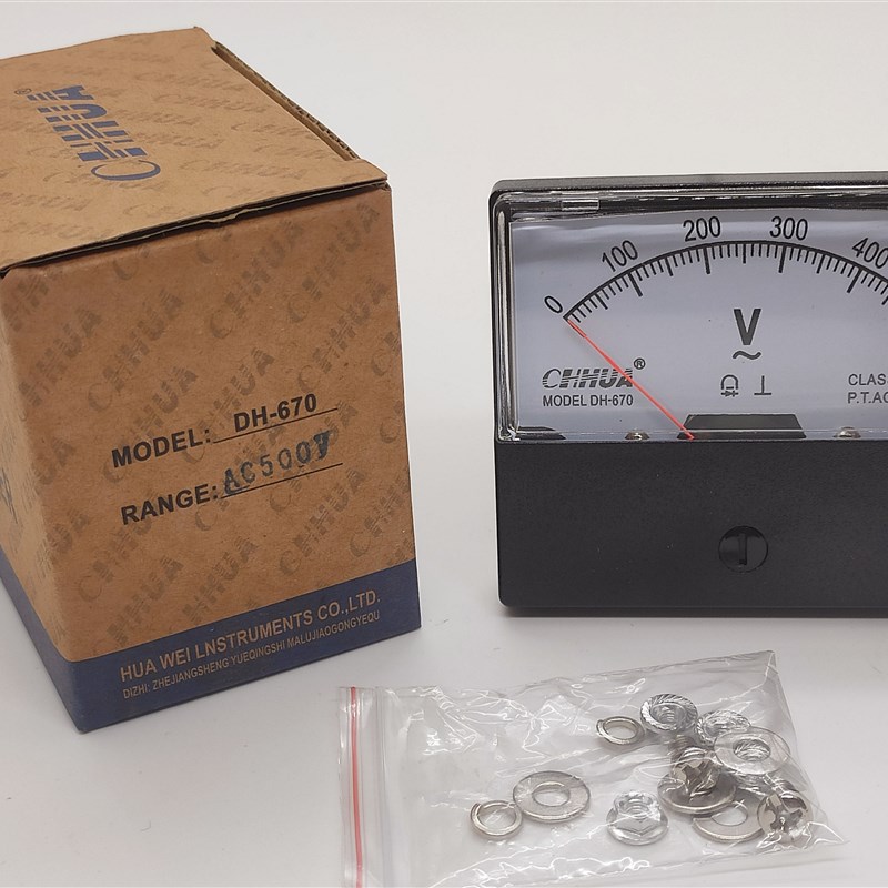 原装CHHUA华伟仪表DH-670指针式电压表 伏数表 V数表 外尺60*70mm