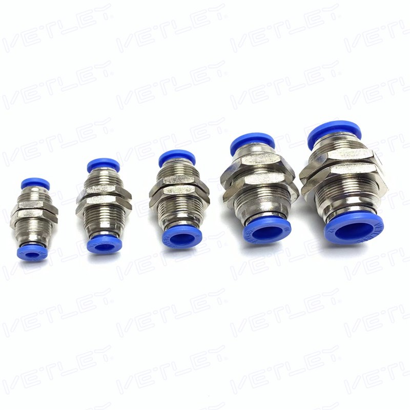 锌合金精品快插式气动接头 PMM 04/06/08/10/12 隔板直通快速接头