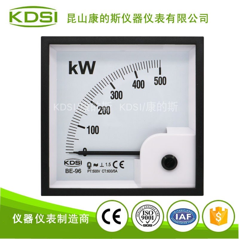 KDSI指针式功率表BE-96 500KW 500V 600/5A电工测量仪表
