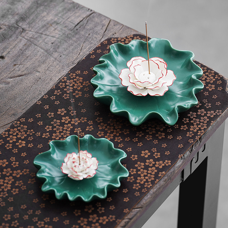 荷叶陶瓷创意茶室檀香炉香盒香薰炉熏香炉香炉香插家用香座线香炉,橡塑材料及制品,塑料盒/塑料箱/塑料柜,淘宝优惠券,粉丝福利购,淘宝优惠卷