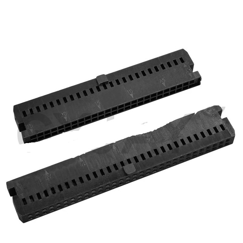 适用牛角插头双排IDC打端子FC-2.54mm单双凸点2545胶壳镀金工控连