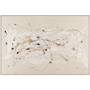 侘寂风客厅挂画横版沙发背景墙现代简约创意挂画抽象Y巨幅壁画北