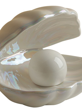 贝汉意贝壳小夜灯卧室北欧桌面装饰摆件首饰收纳盘.少女心礼物