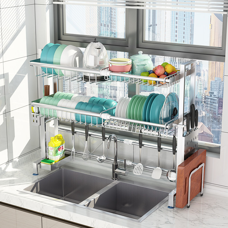 304不锈钢厨房置m物架水槽伸缩洗碗池碗碟碗筷沥水架用品家用大全,厨房/烹饪用具,厨房置物架/置物柜/角架,淘宝优惠券,粉丝福利购,淘宝优惠卷