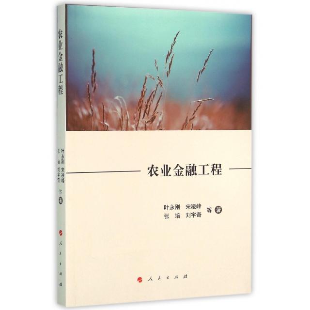 【正版图书】农业金融工程叶永刚宋凌峰张培刘宇奇人民出版社