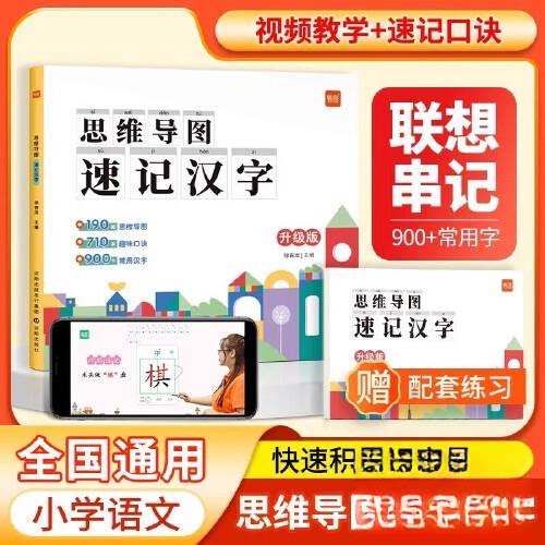【正版书籍】易蓓小学生语文思维导图速记汉字认识汉字偏旁部首结构识字练习本练习册小学语文知识大全者青岛出版社