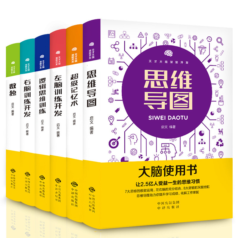 【正版图书】大脑使用书记忆力训练书思维导图全脑开发益智游戏大脑思维左脑右脑逻辑思维训练书籍启文中译出版社9787500161769