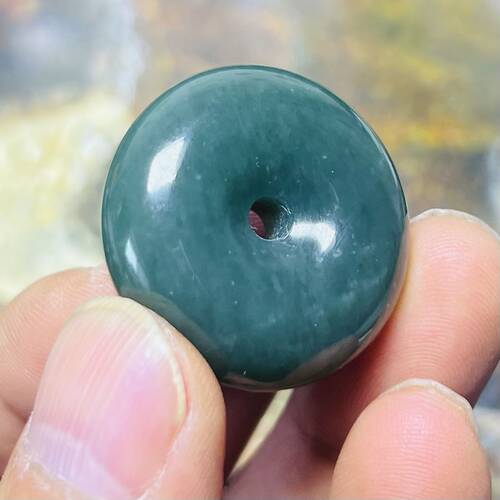 新疆和田玉籽料沙枣青平安扣28/30mm