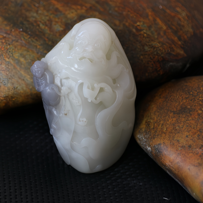 新疆和田玉黄沁独籽手镯平安扣青花籽料墨玉挂件白玉洒金皮手串