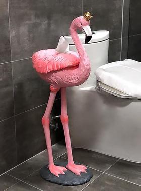 乔迁新居礼品北欧轻奢创意家居装饰纸巾盒火烈鸟客厅摆件大型落地