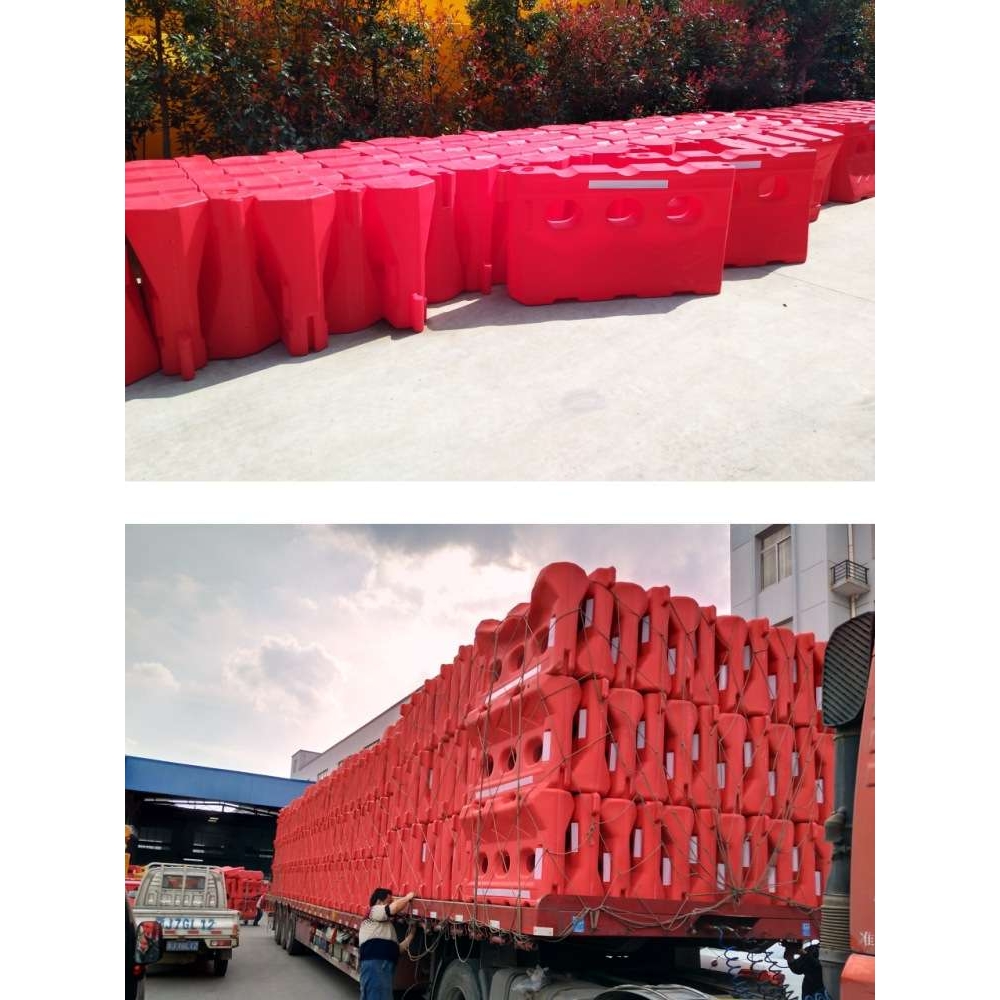塑料护栏隔离栏三孔水马防撞桶门板围挡隔离墩可移动施工护栏