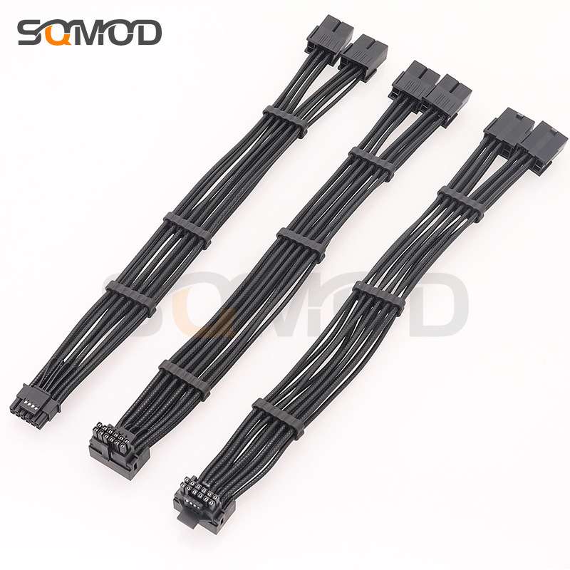 RTX40系2x8pin 8PIN转16Pin 12VHPWR 90度弯头新显卡连接线 黑色