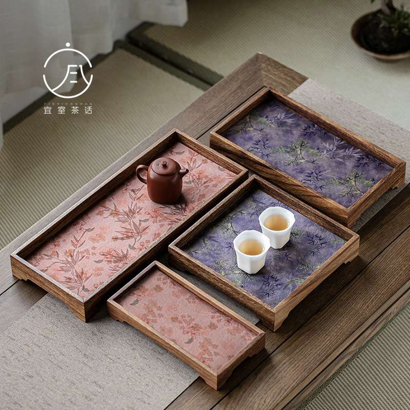 宜室茶话胡桃木壶承茶盘茶席套装复古干泡台茶壶托盘茶具收纳盘