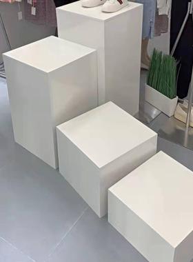 木质模特底座展示台脚踩台子直播站台正方形服装店橱窗展示赵之李