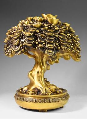 黄铜元宝树 黄铜树金钱树元宝树 开业礼品店铺摆件