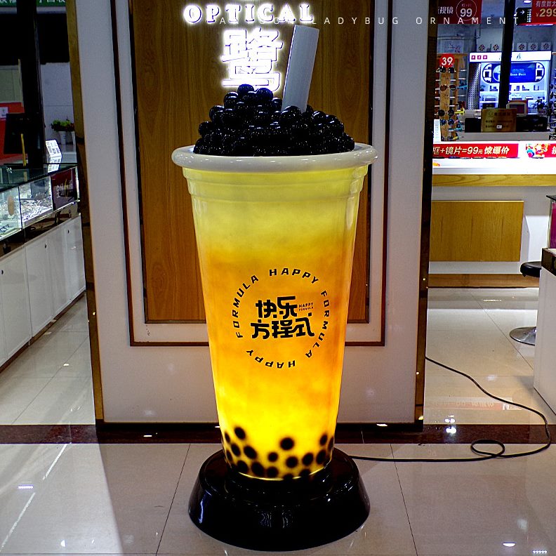 装饰立体壁挂大型奶茶店玻璃钢雕塑网红咖啡厅奶茶杯门头落地摆件