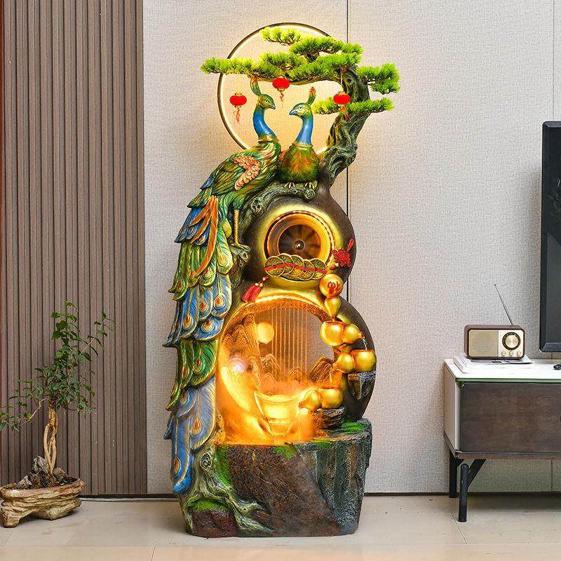 假山流水喷泉客厅水景摆件加湿器大型落地办公室家居装饰开业礼品
