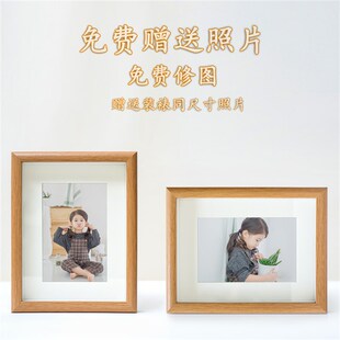 中空相框照片打印定制高级感复古相架10寸婚纱结婚照木质摆件挂墙