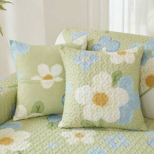 纯棉斜纹面料沙发垫四季通用防滑夹棉加厚田园花卉布艺全包靠背巾