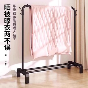 简易新款 晾衣架室内家用阳台不占地折叠晾衣杆卧室落地式 衣架挂杆