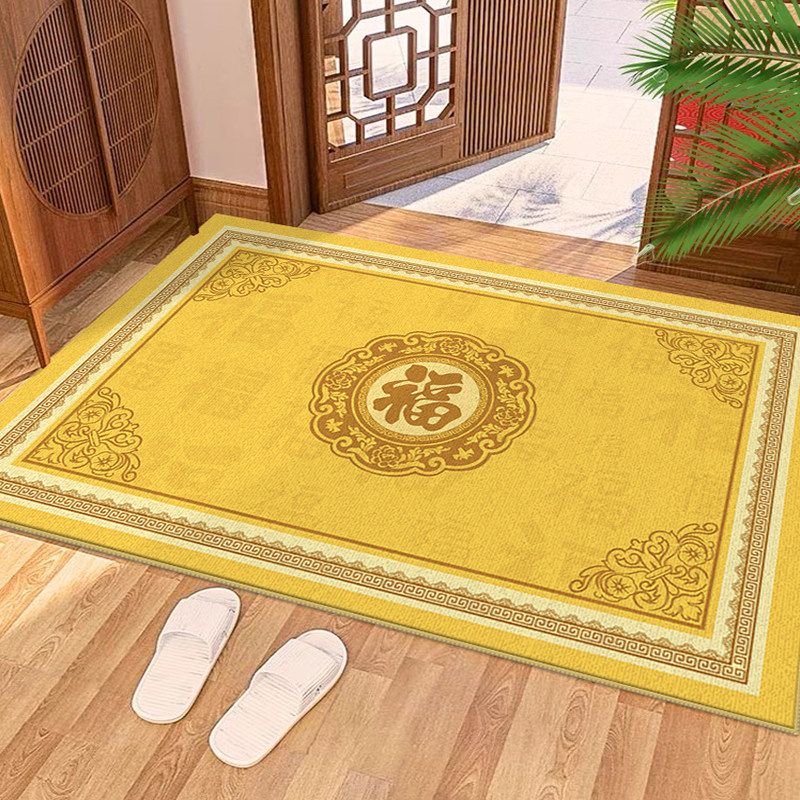 金色地垫入户门垫玄关门口进门脚垫中式黄色地毯室外换鞋垫子福字,居家布艺,入户地垫,淘宝优惠券,粉丝福利购,淘宝优惠卷
