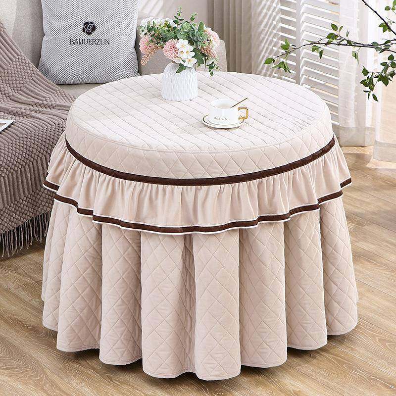 新款圆桌布加绒加厚电暖炉茶几桌子罩套时尚简约圆形烤火桌子罩