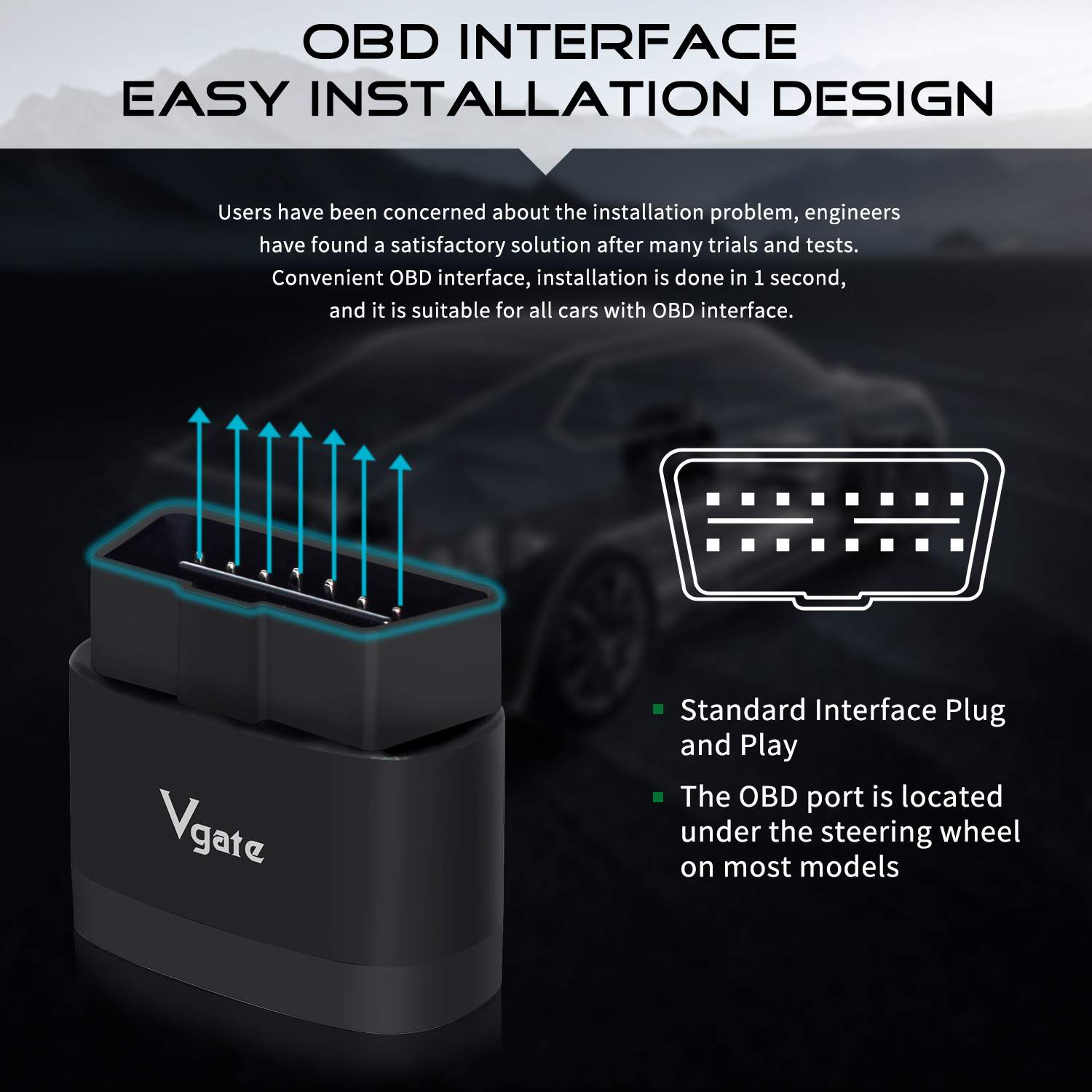 Vgate iCar Pro 2S BLE 蓝牙无线唤醒，支持蓝牙5.3支持电动汽车