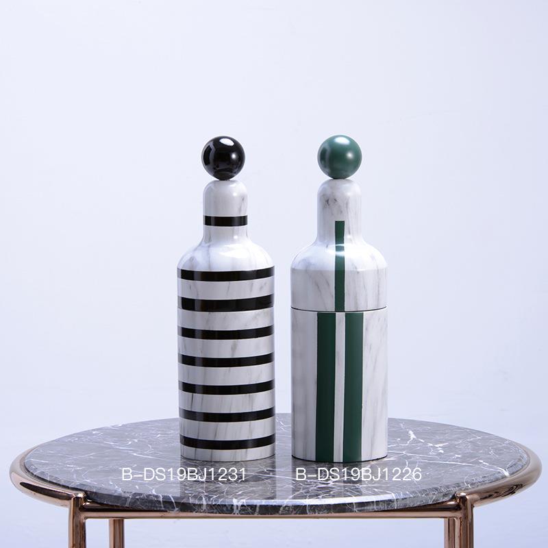 创意瓶子造型摆件树脂北欧工艺品家居软装饰品创意家居几何摆件