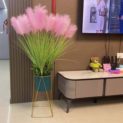 北欧仿真植物芦苇草狗尾草假花办公室绿植橱窗装饰摆件洋葱草落地
