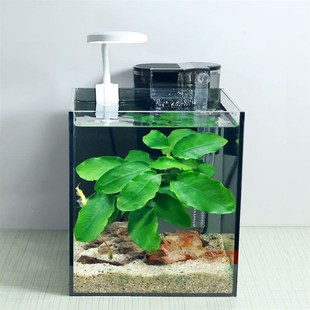 桌面迷你小型鱼缸超白玻璃斗鱼缸斑马鱼水族箱造景家用养鱼