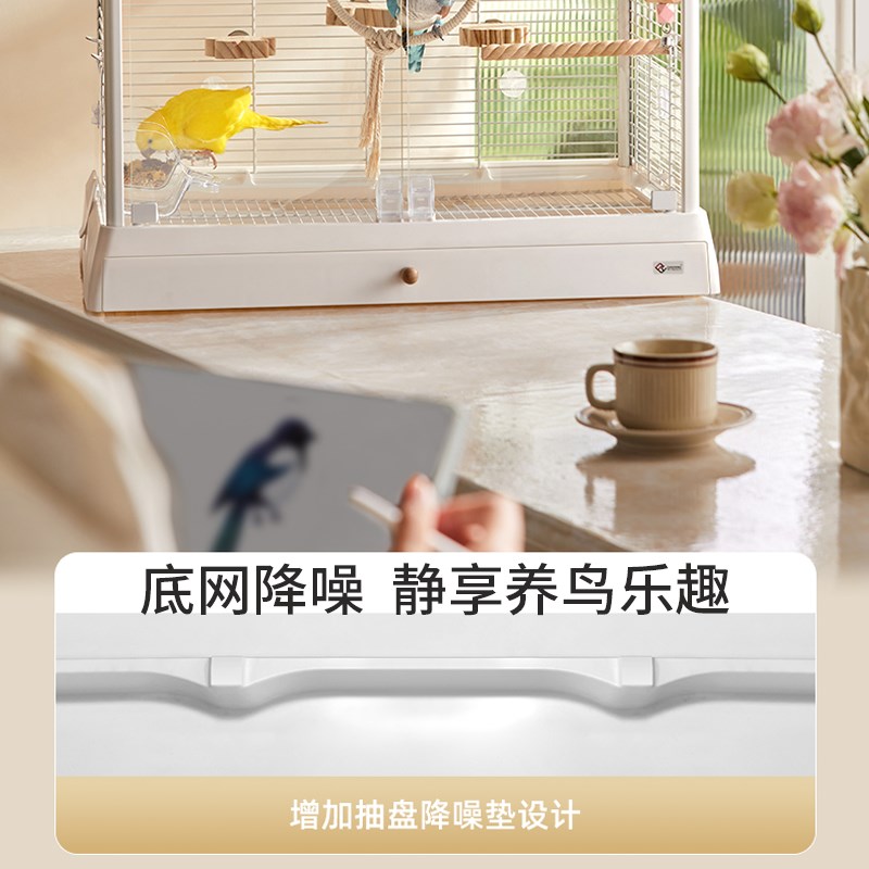 达洋新款鸟笼B6045全景玻璃高透明鸟笼子B5001别墅大号豪华鹦鹉笼