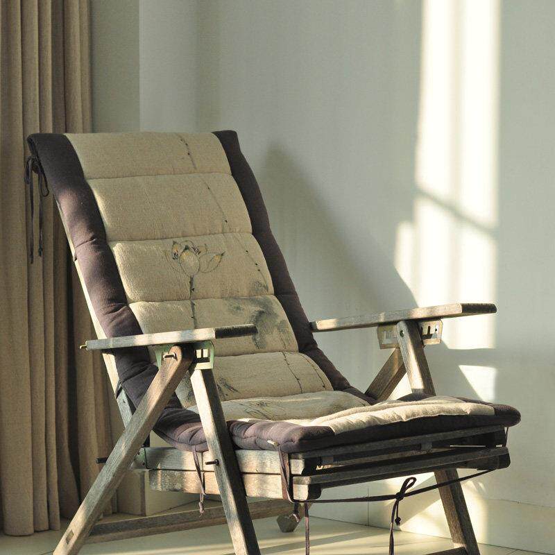 长凳透气专用躺椅坐垫靠垫一体通用地上榻榻米折叠睡椅垫摇椅垫子