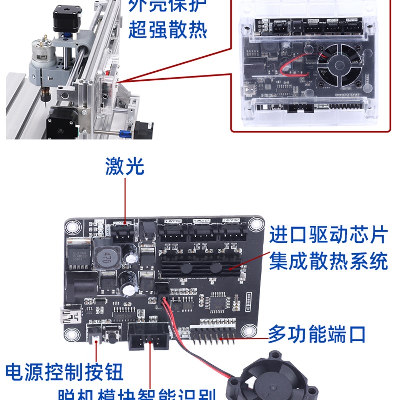 arduino GRBL cnc 雕刻机控制板三轴控制DiyU激光雕刻机控制板