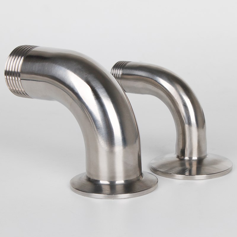 304不锈钢快装卡箍式弯头外丝卫生级快接外螺纹90度卡盘外牙弯管