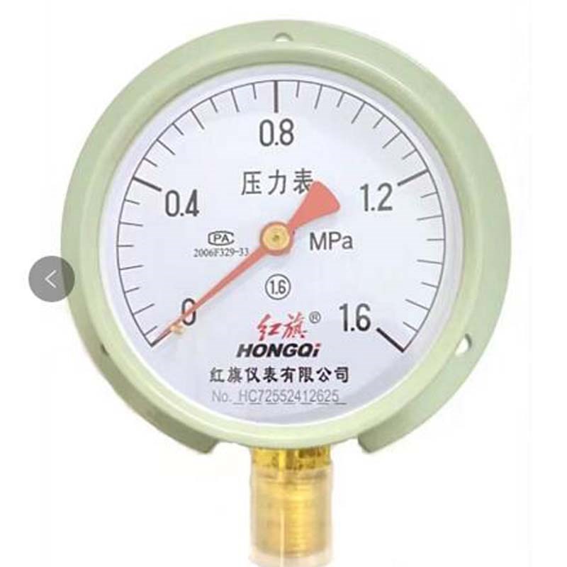 红旗船用压力表1.6mpa全规格4mpa带后边yC100 dn15