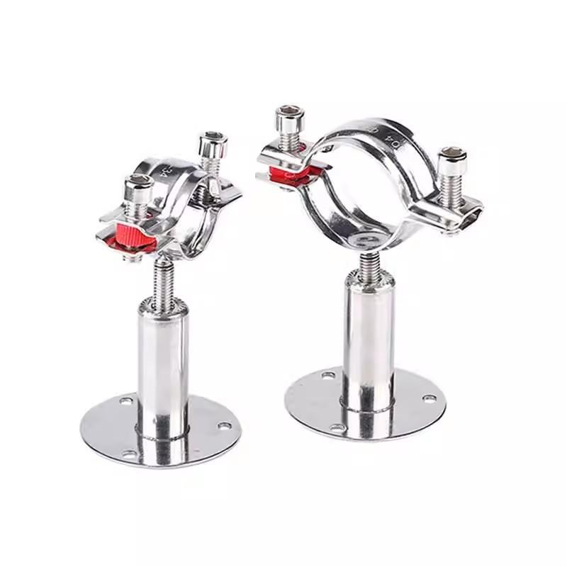 管子夹可调节带底盘304不锈钢伸缩式管支架管码管卡支撑管托