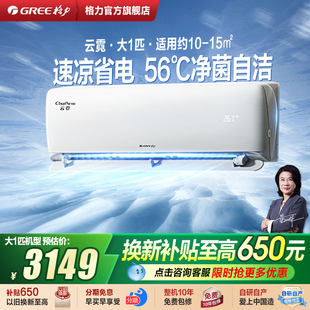 格力官方大1匹新一级能效变频空调挂机家用卧室云霓冷静王同款x