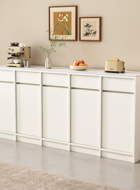 蜂窝铝岩板餐边柜客厅靠墙一体橱柜茶水柜家用中古风收纳柜储物柜