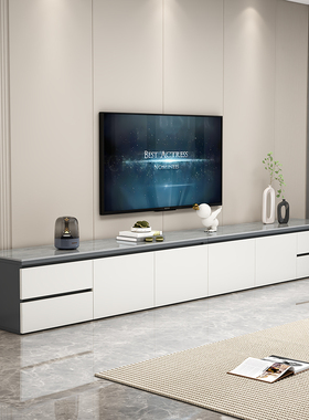 蜂窝铝落地岩板电视柜简约现代小户型家用客厅轻奢地柜电视机柜