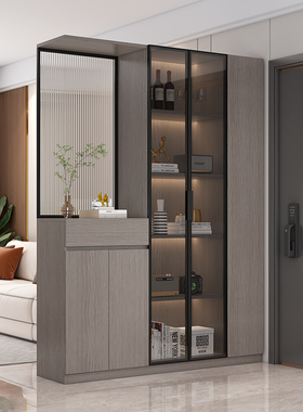 蜂窝铝玄关鞋柜一体现代简约家用轻奢置物酒柜客厅入户隔断屏风柜