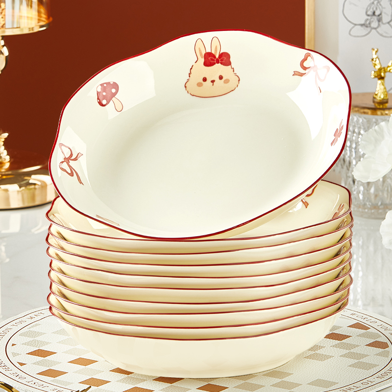 优尊陶瓷加厚陶瓷菜盘