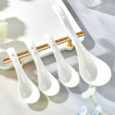 陶瓷大小汤勺家用2025新款高颜值饭店小调羹盛汤喝汤勺子喝粥汤匙