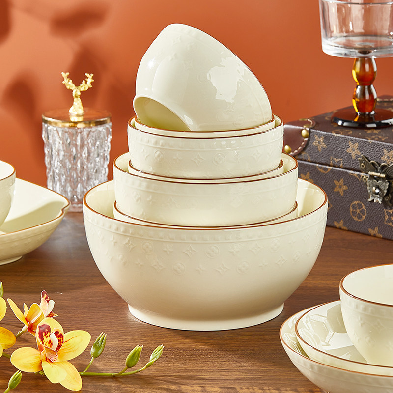 优尊陶瓷加厚陶瓷碗盘碟单个