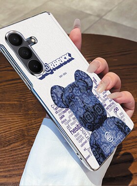 尾火虎适用于三星ztriFold手机壳蓝色暴力熊个性潮男时尚高级感日韩风创意zfold7/w26/zfold5/w24/zfold3