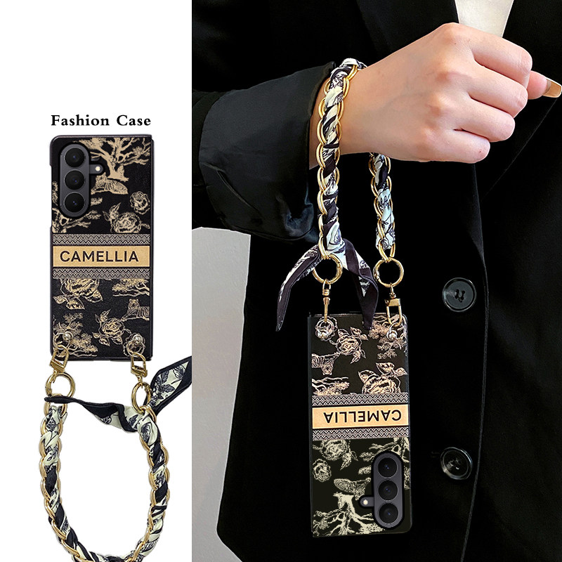 尾火虎适用于三星ztrifold手机壳三折叠大牌小香风黑轻奢高档