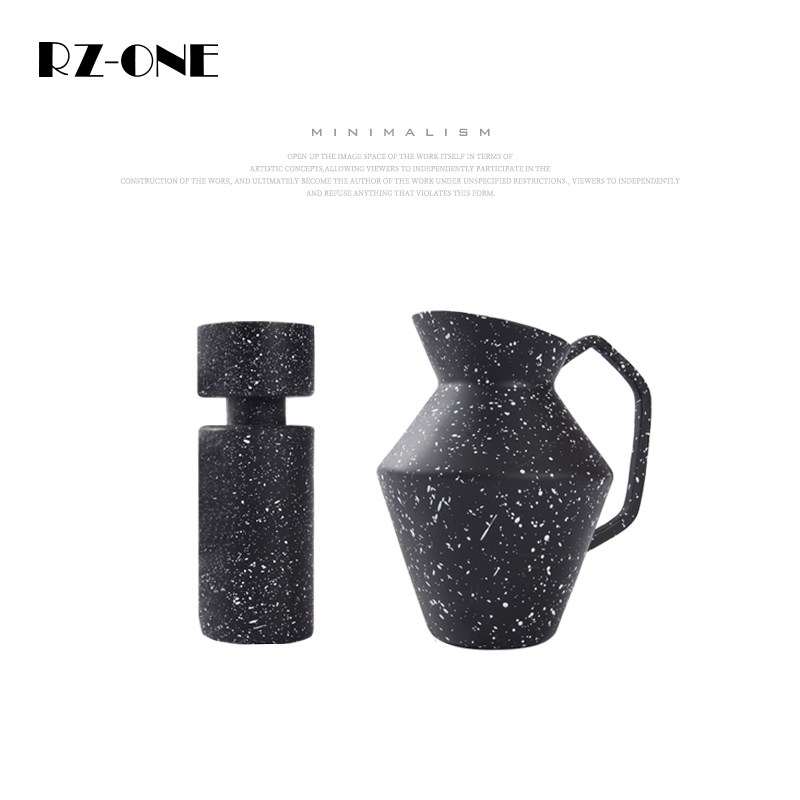 rzone 现代简约家居装饰品陶瓷花瓶样板房插花干花器软装家居摆件