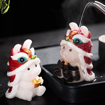 遇水变色兔子茶宠摆件精品可养生肖茶盘茶台饰品茶具茶桌配件
