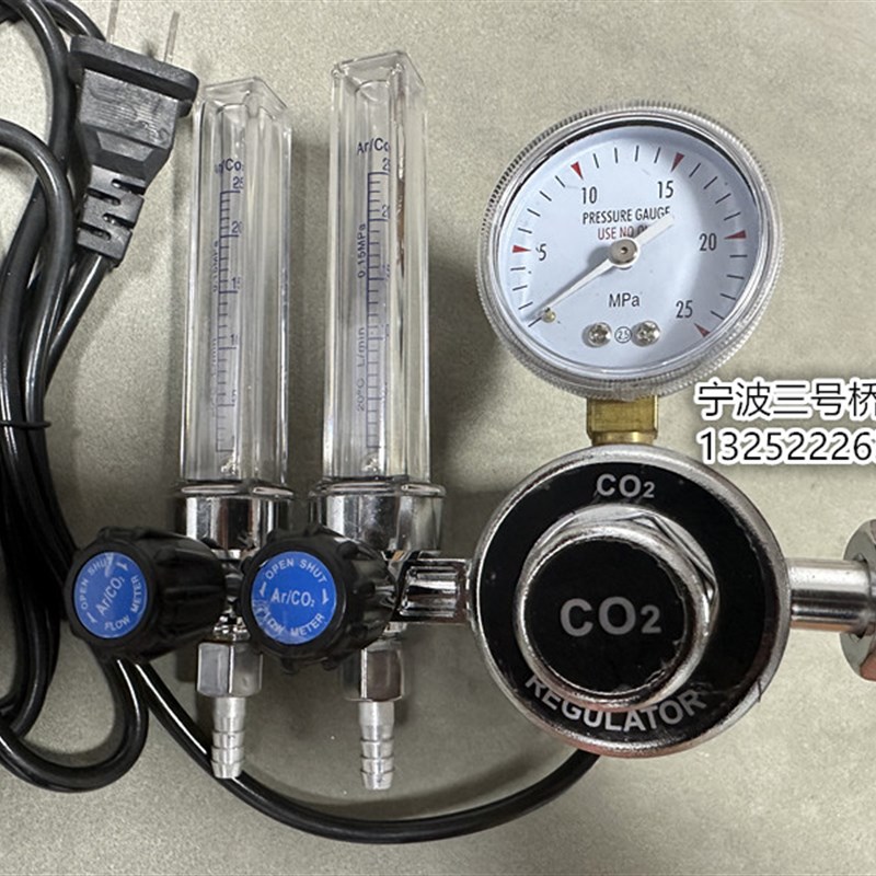 双管二氧化碳表双出气双流量双管双表二保焊气表压力表减压器节能